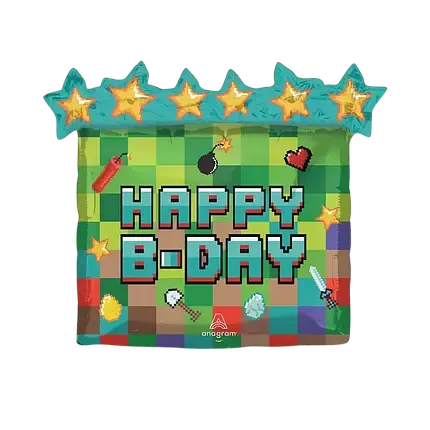Фигурка Майнкрафт куб – Happy Birthday