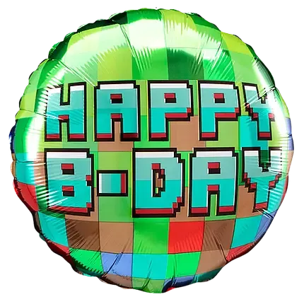Minecraft apļa balons – Happy Birthday
