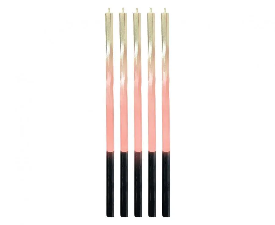 Spirāles sveces - Rozā zelts 15cm