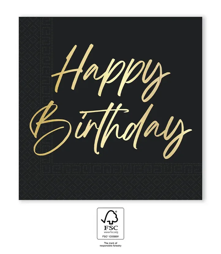 Salvetes - Happy b-day, 20 gab. (33 cm)