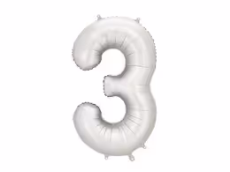 Цифра PartyDeco 34” Сеебрнный — 3