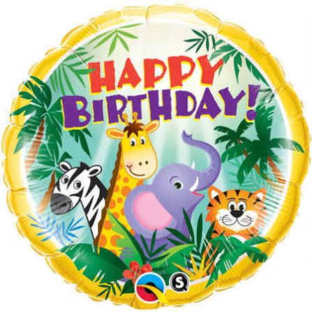 Круг 18" Happy Birthday - Джунгли