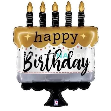 Фигурка Золотой торт Happy Birthday