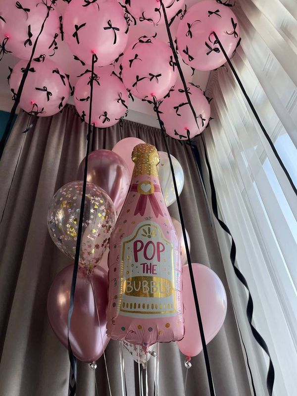 Розовый набор с шампанским