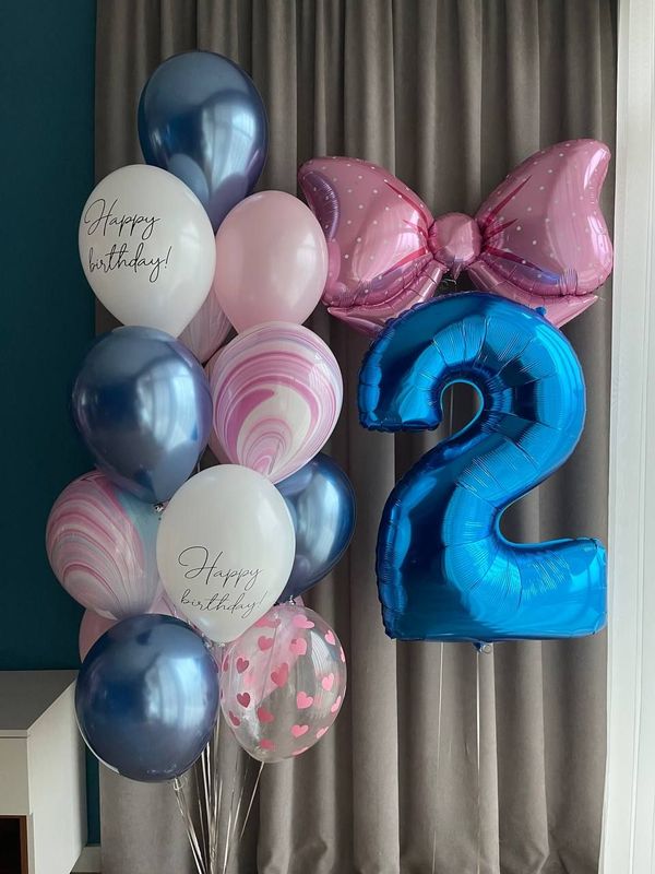 Розово-синее сочетание