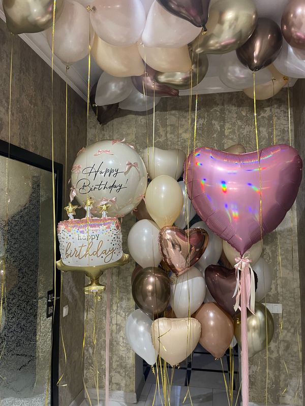 Шоколадно-розовый набор шаров