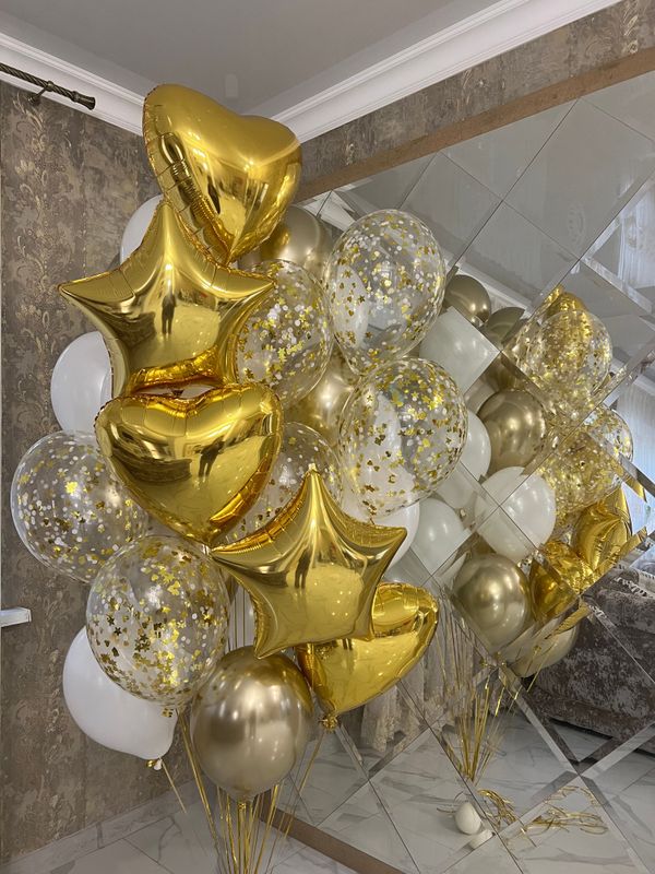 Zelta balonu pušķis