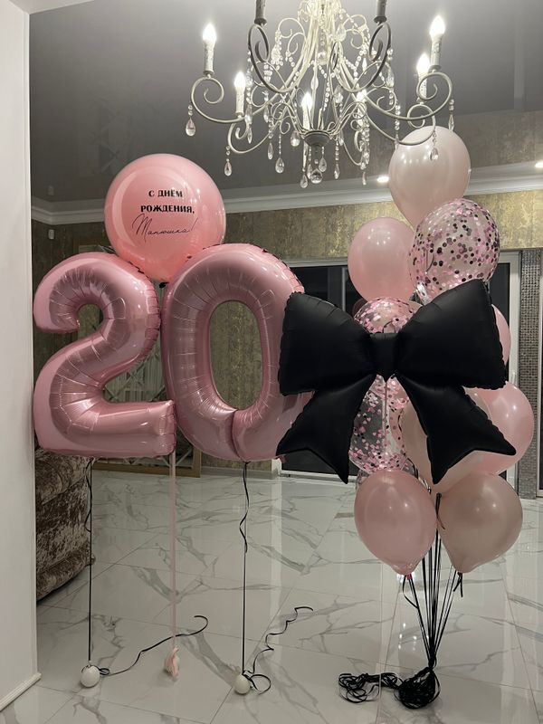 Rozā-melnā komplekts