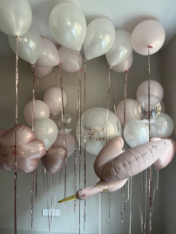 Шары на выписку с аистом