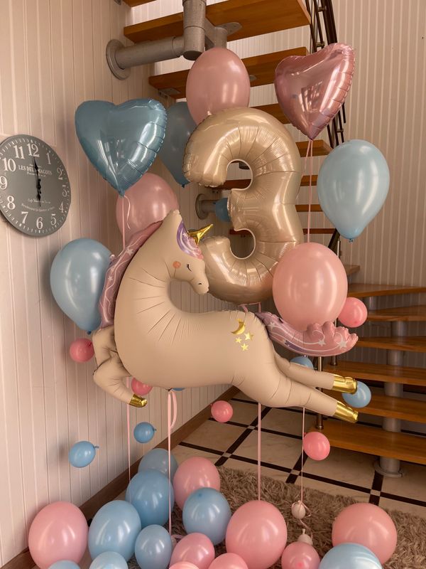 Розово-голубой набор с единорогом