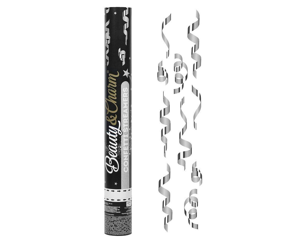 Хлопушка 40 см, Confetti Streamers Silver